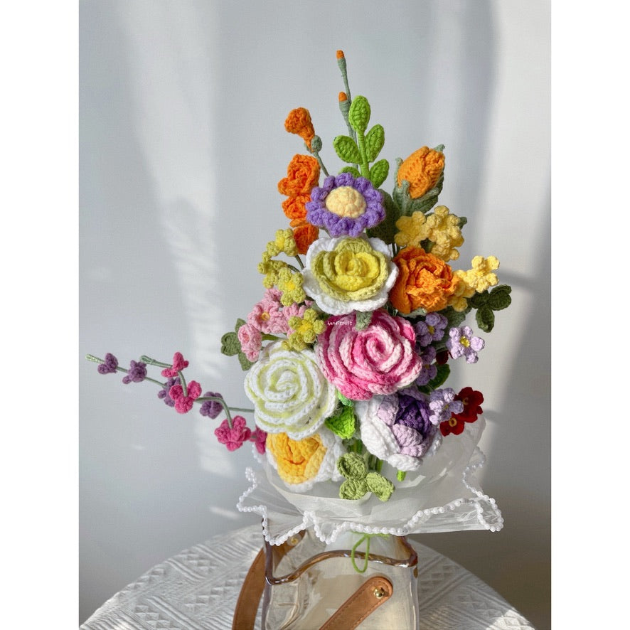 singapore handicroft crochet flower bouquet vase arrangement vase of radiance