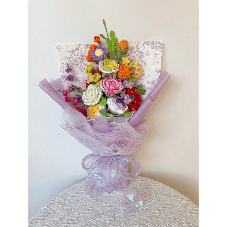 singapore handicroft crochet flower bouquet vase arrangement vase of radiance
