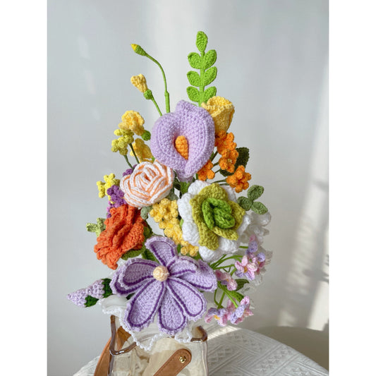 singapore handicroft crochet flower bouquet vase arrangement vase of twinkle