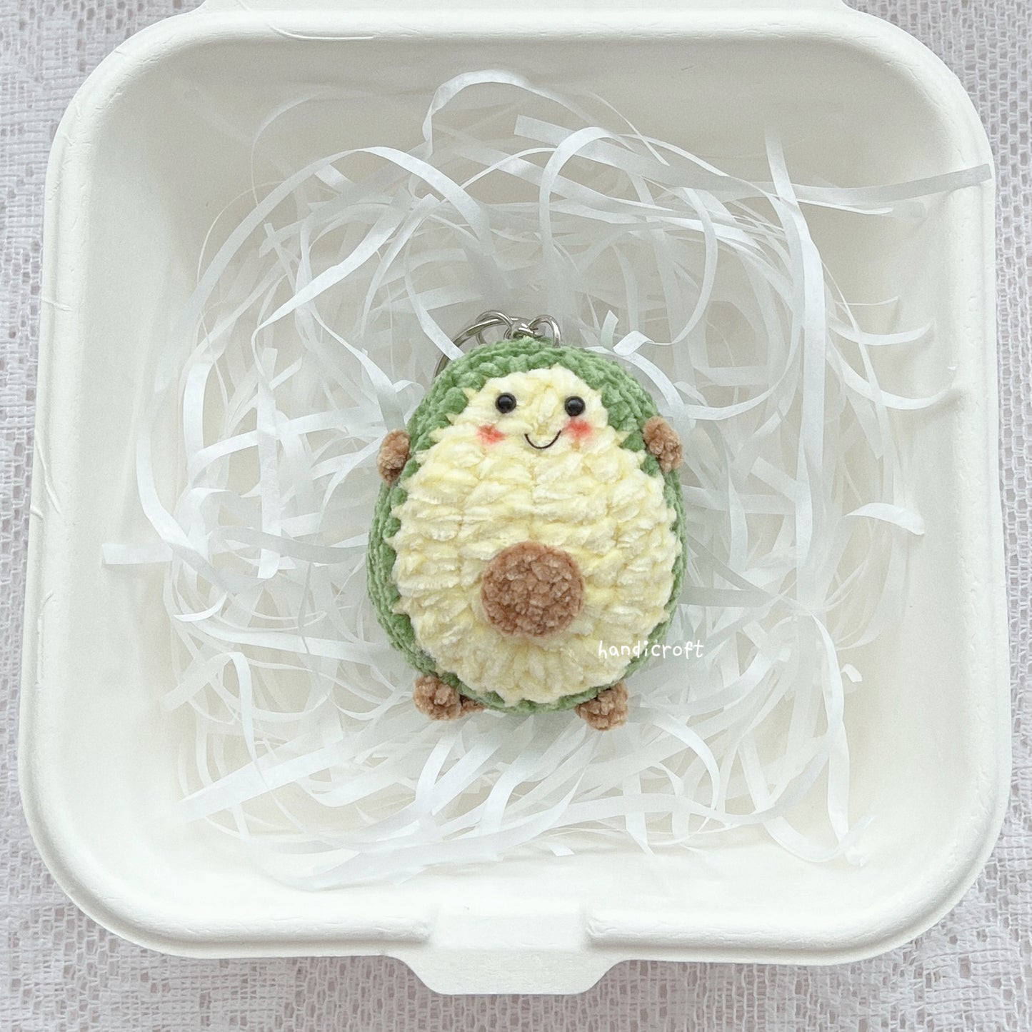 singapore handicroft handmade crochet avocado character amigurumi keychain