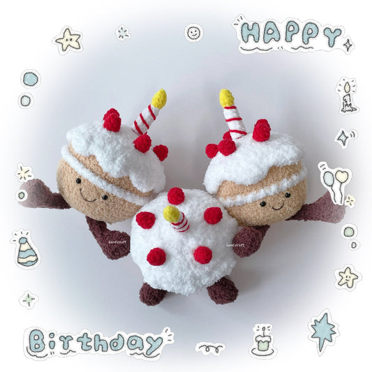singapore handicroft handmade crochet jellycat inspired birthday cake amigurumi