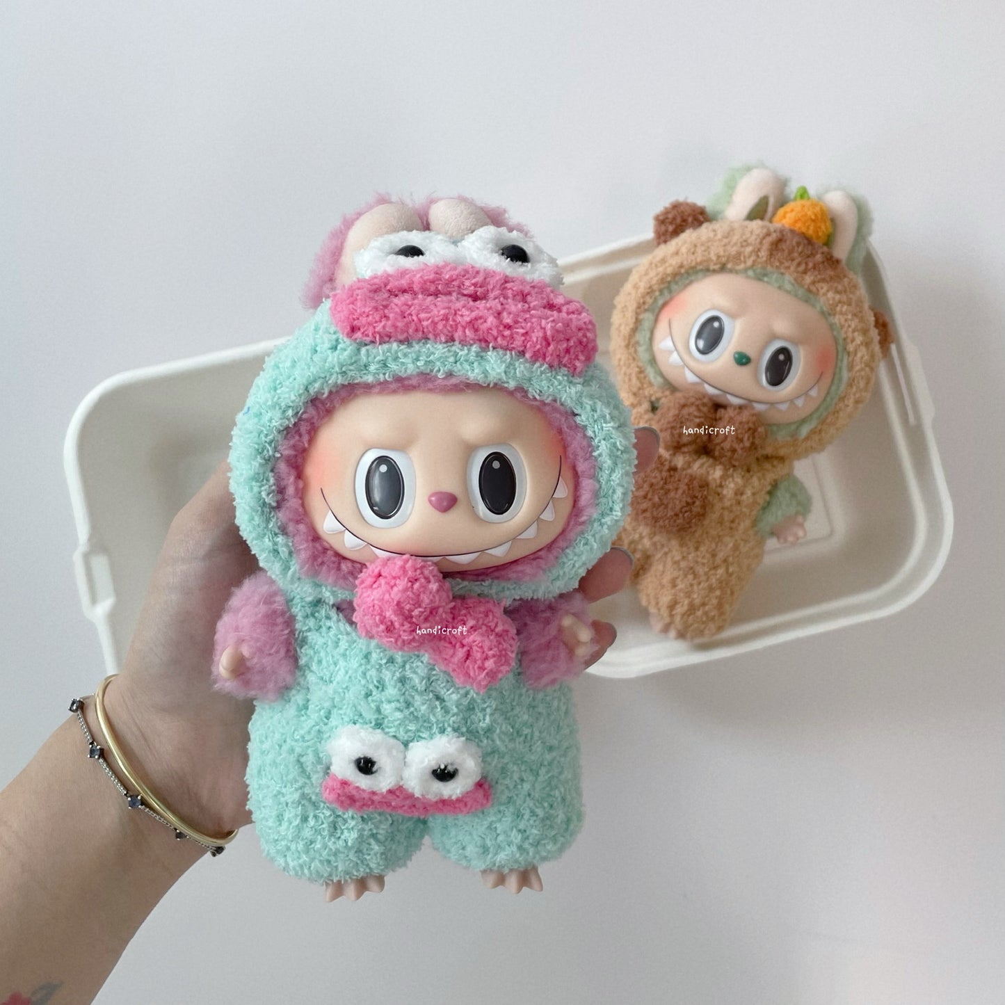 singapore handicroft handmade crochet labubu daily outfit clothing set dressup hangyodon capybara