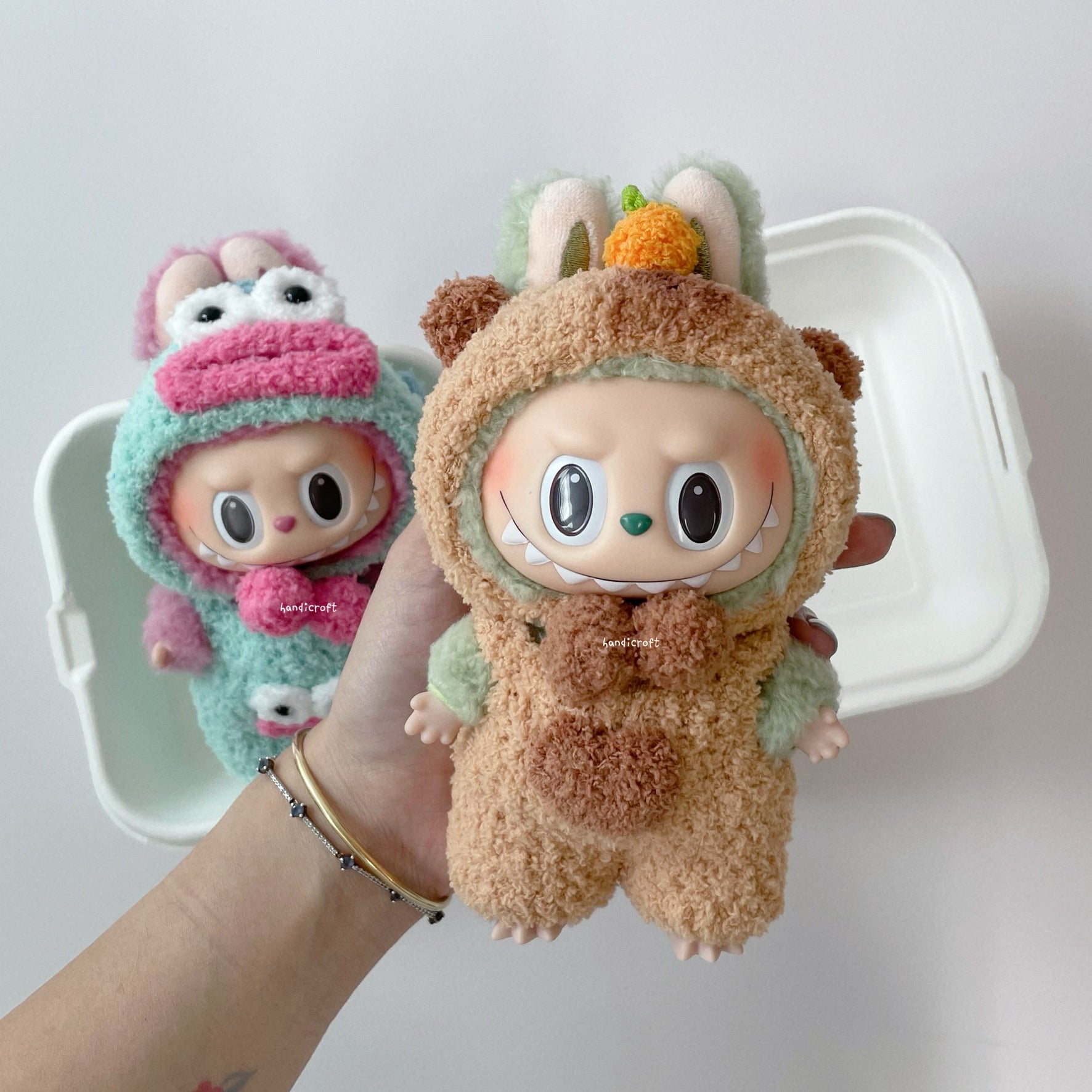 singapore handicroft handmade crochet labubu daily outfit clothing set dressup hangyodon capybara