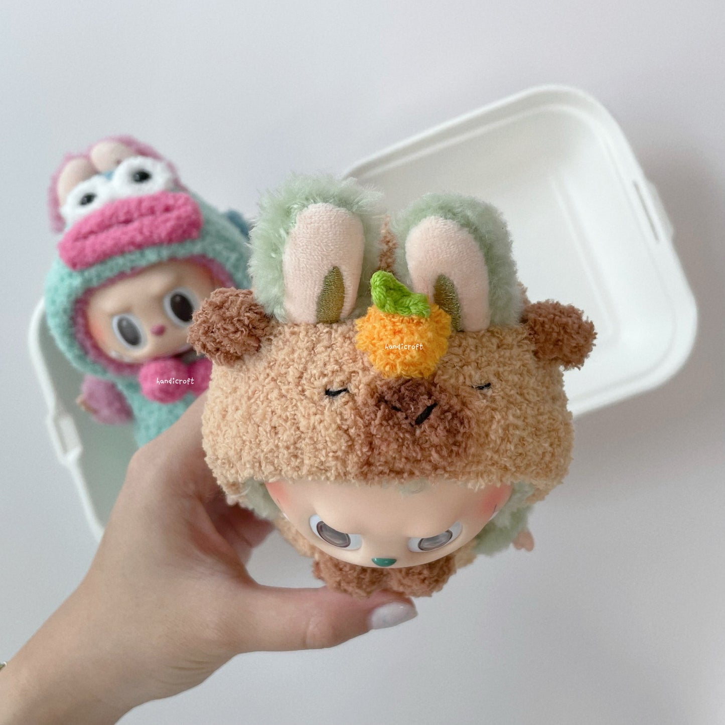 singapore handicroft handmade crochet labubu daily outfit clothing set dressup hangyodon capybara