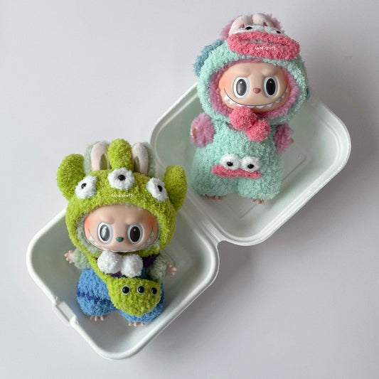 singapore handicroft handmade crochet labubu daily outfit clothing set dressup hangyodon three-eyed alien