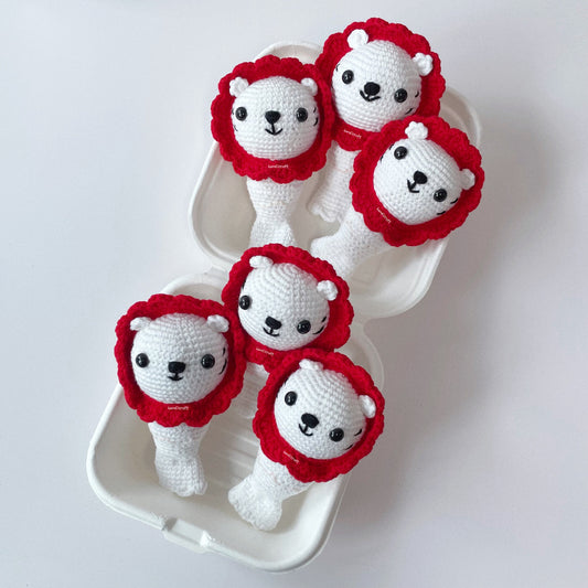 singapore handicroft handmade crochet singapore merlion amigurumi keychain