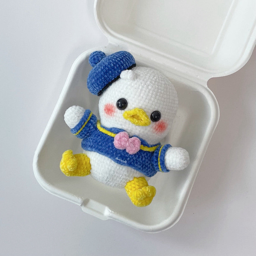 singapore handmade crochet chubby donald duck cartoon character animal amigurumi