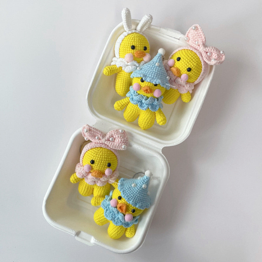 singapore handmade crochet duck animal amgurumi keychain in 3 designs