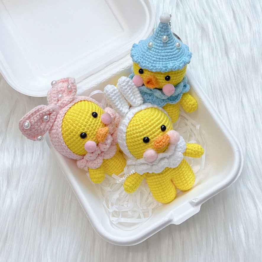 singapore handmade crochet duck animal amgurumi keychain in 3 designs