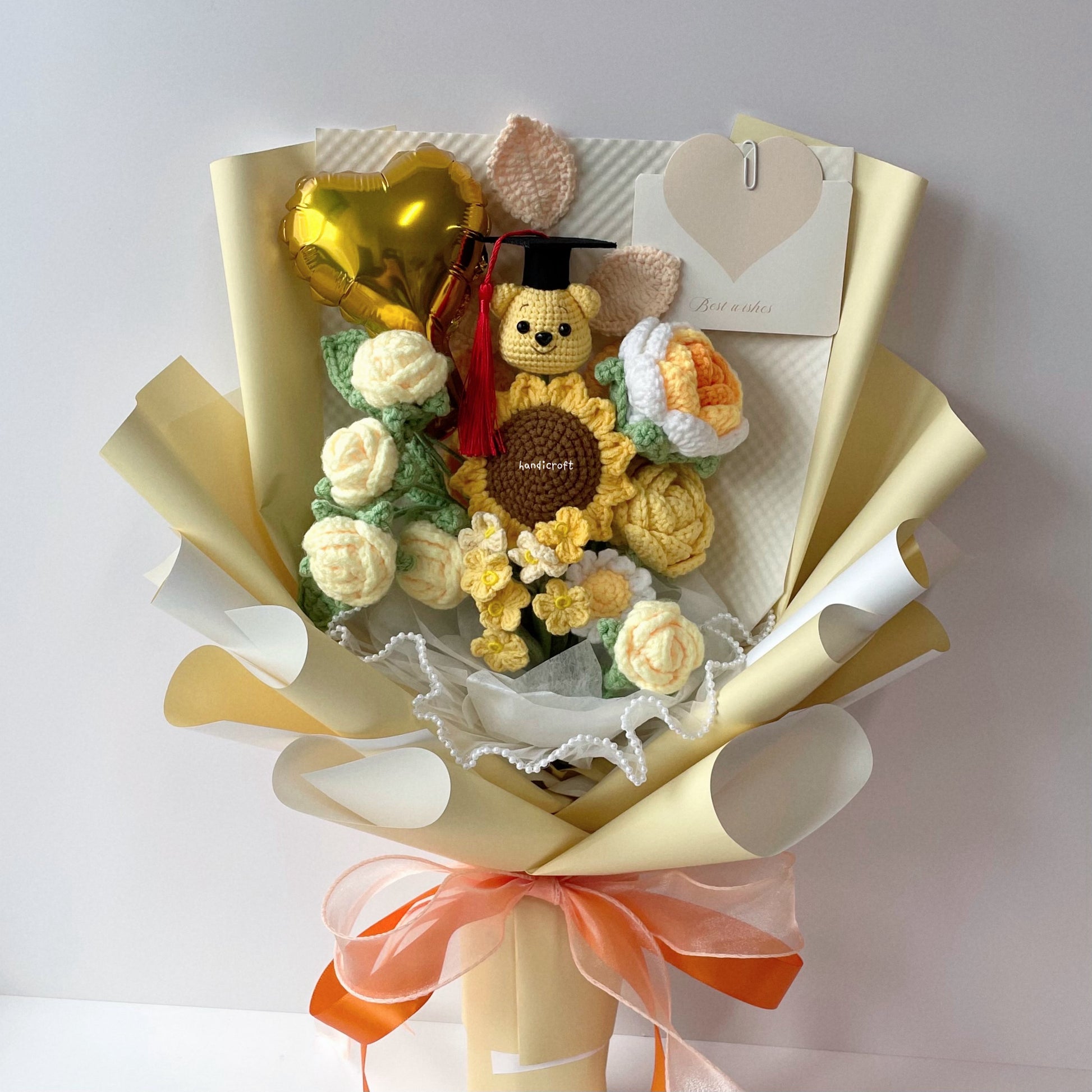 singapore handmade crochet graduation winnie the pooh flower bouquet