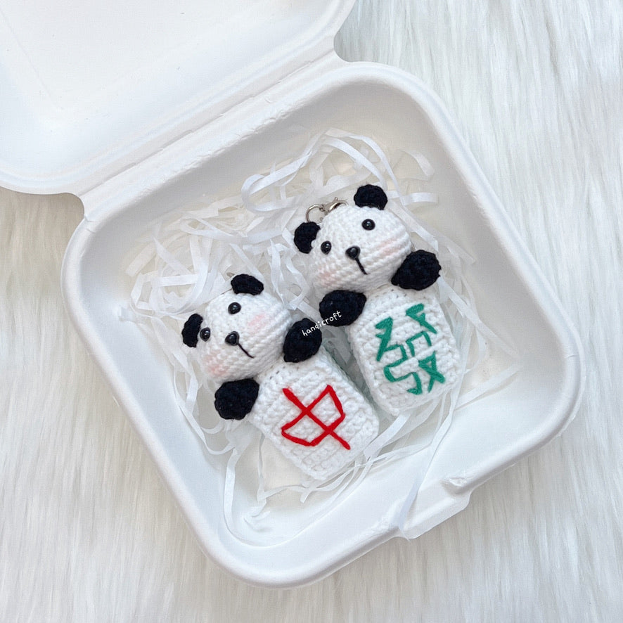singapore handmade crochet mahjong panda pals animal amigurumi keychain