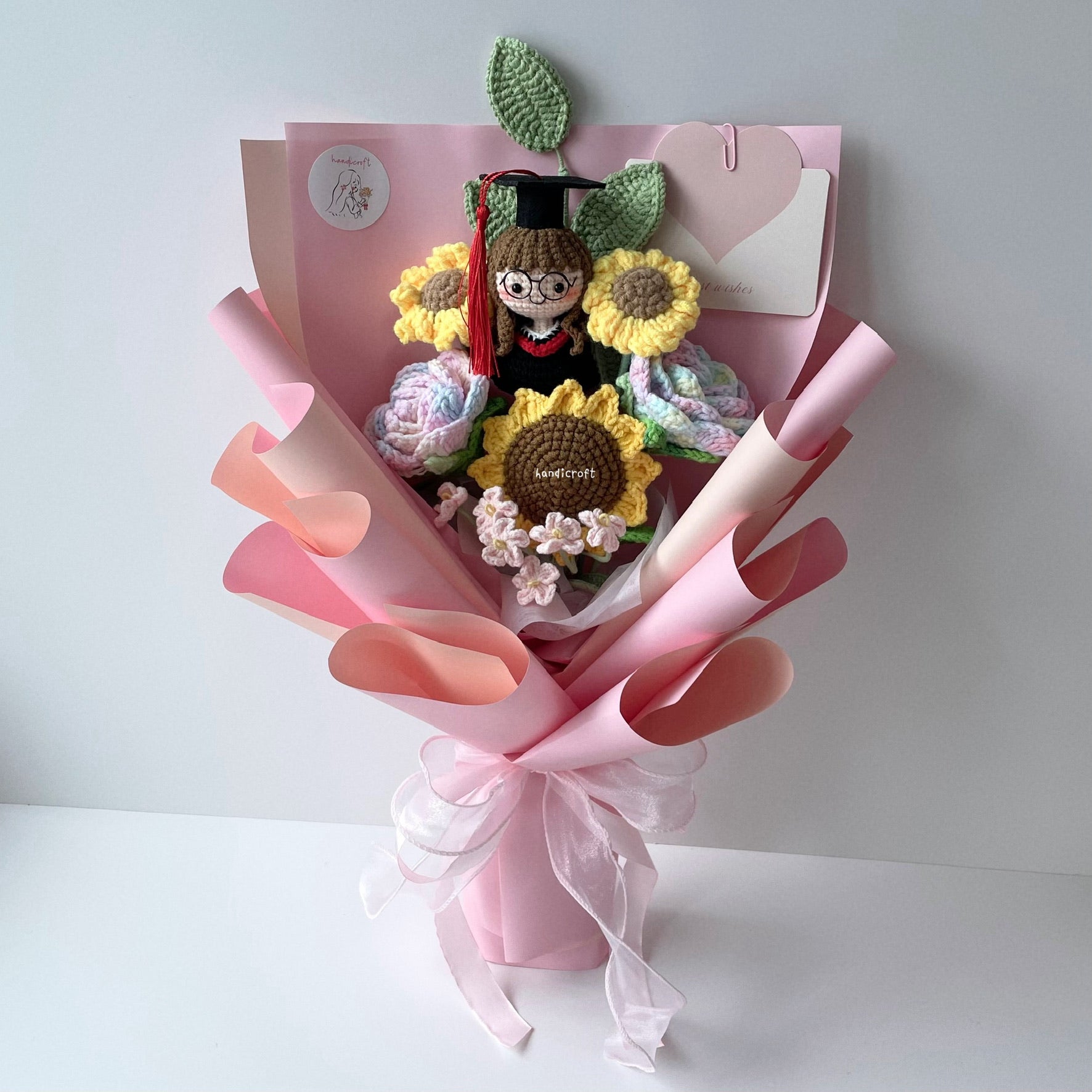 singapore handmade crochet sweet sunshine graduation flower bouquet