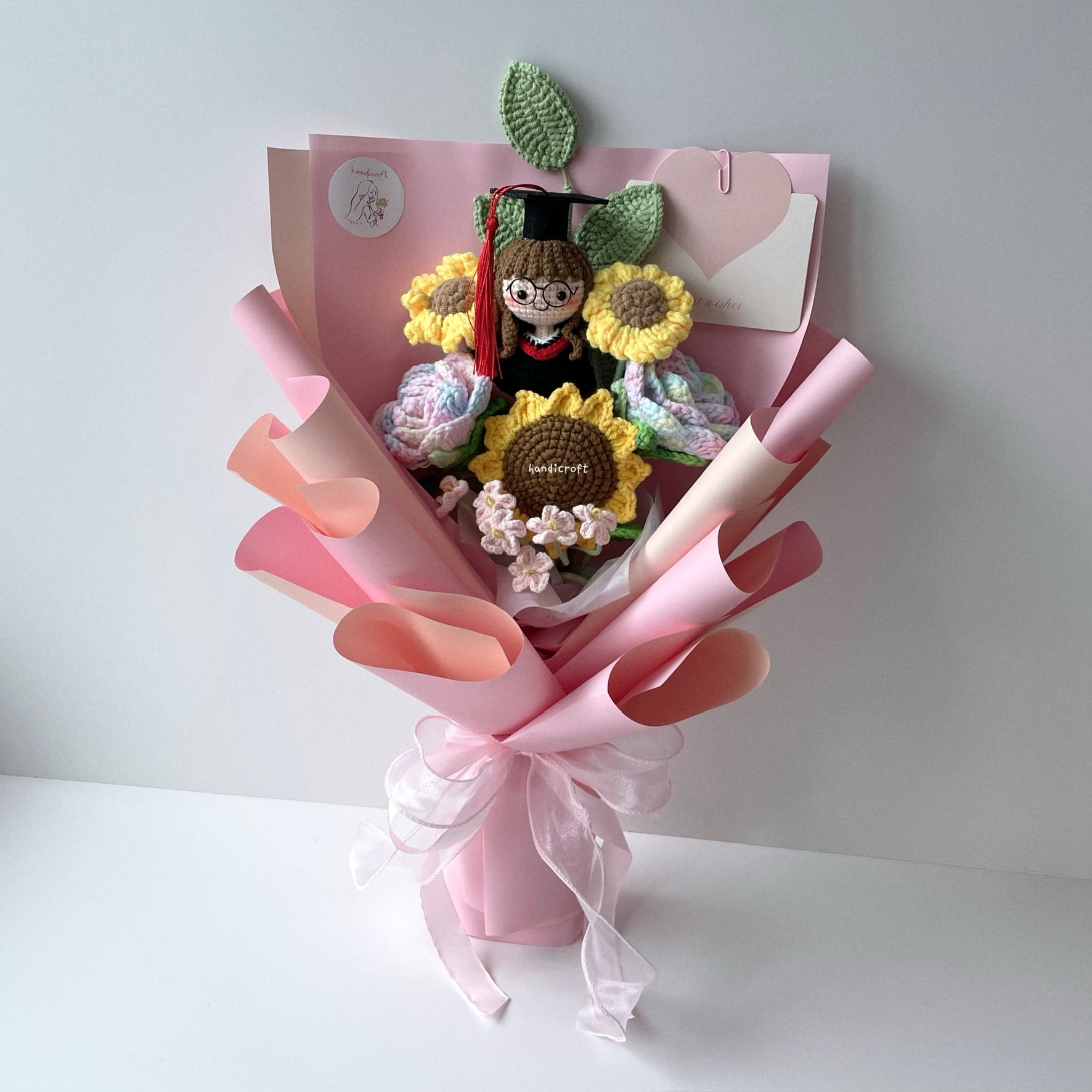 singapore handmade crochet sweet sunshine graduation flower bouquet