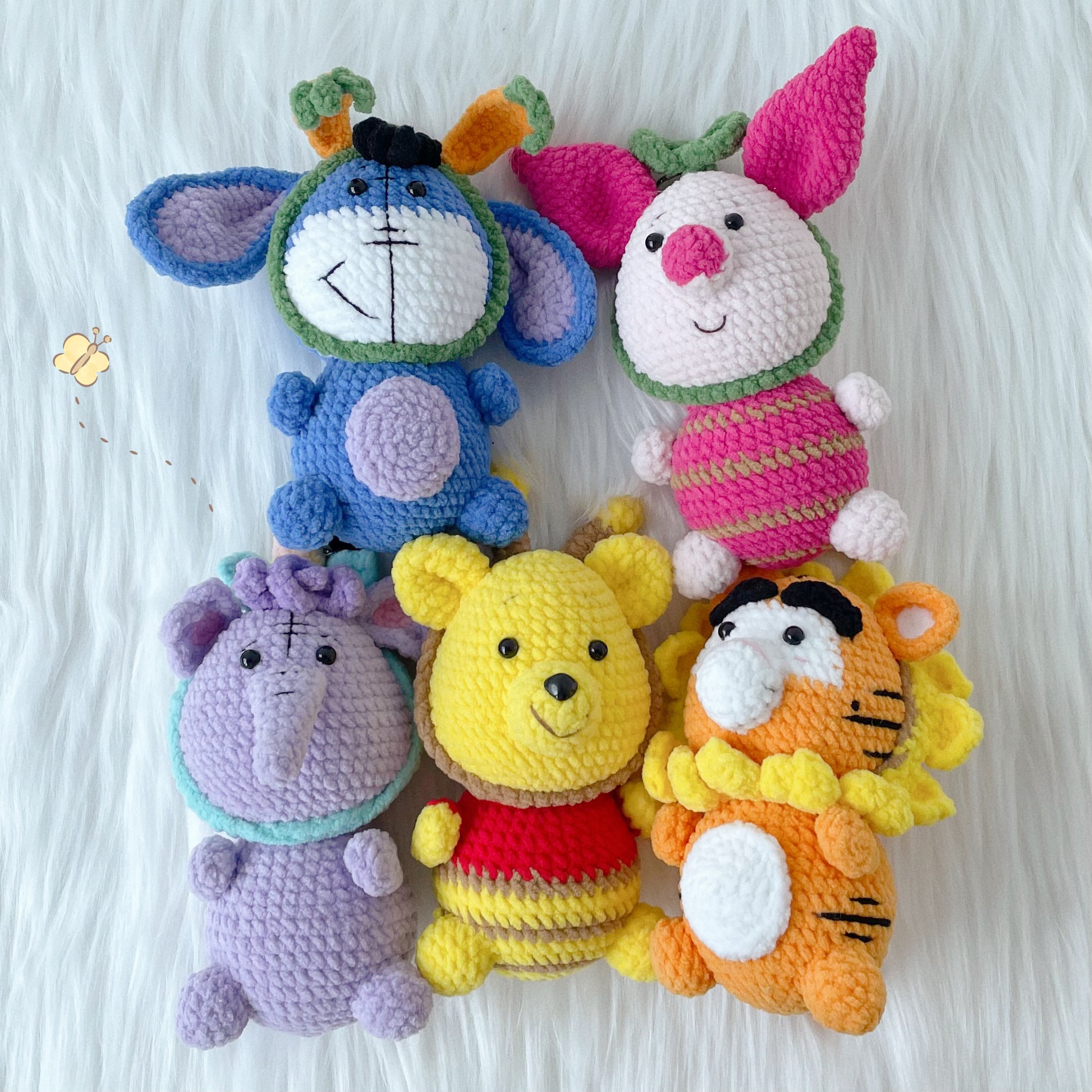 singapore handmade crochet winnie the pooh family cartoon character amigurumi