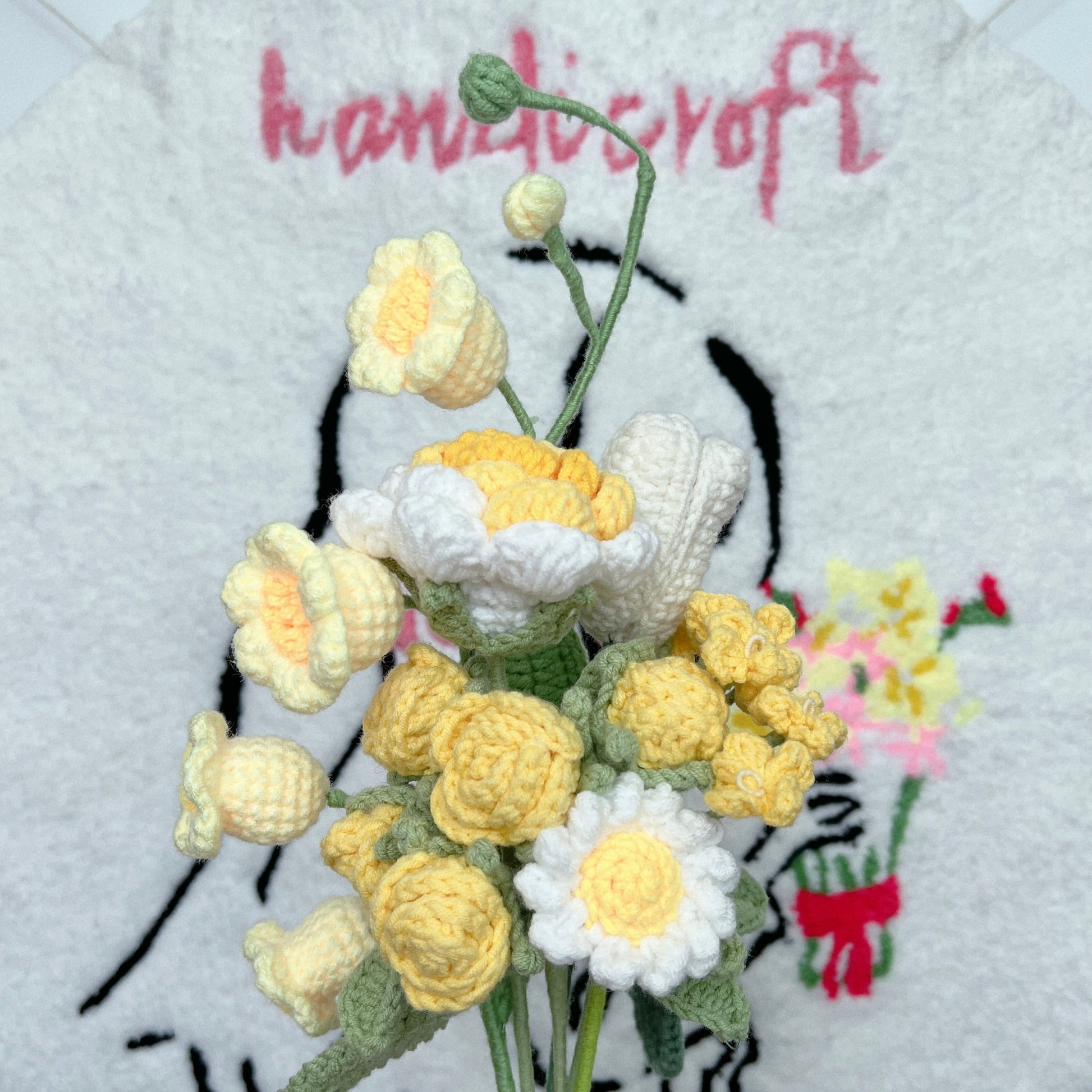 sweetie crochet flower bouquet in yellow